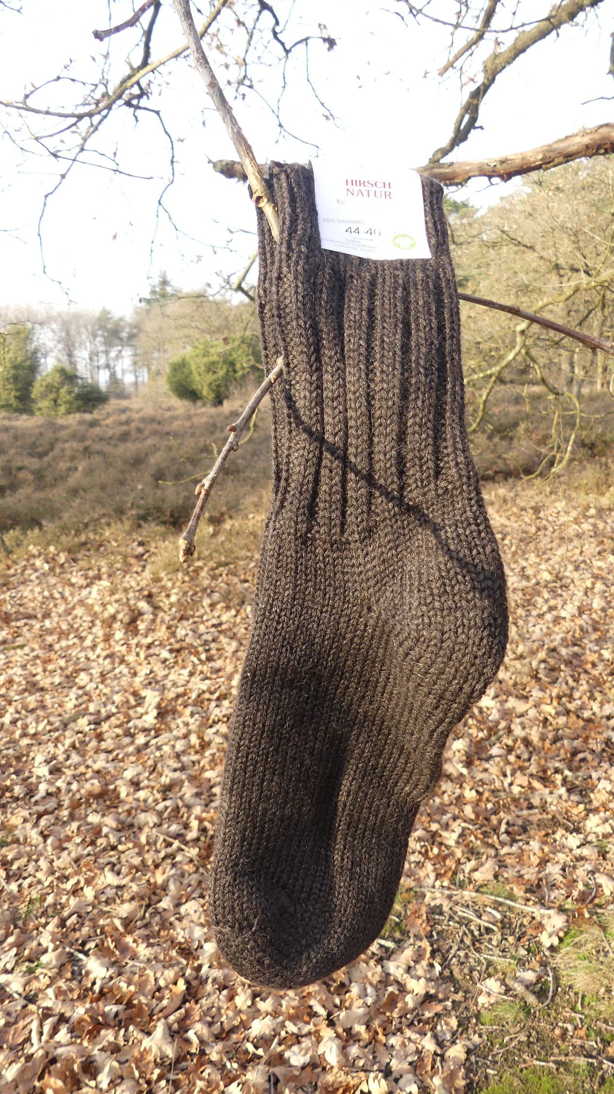 Thick brown wool socks
