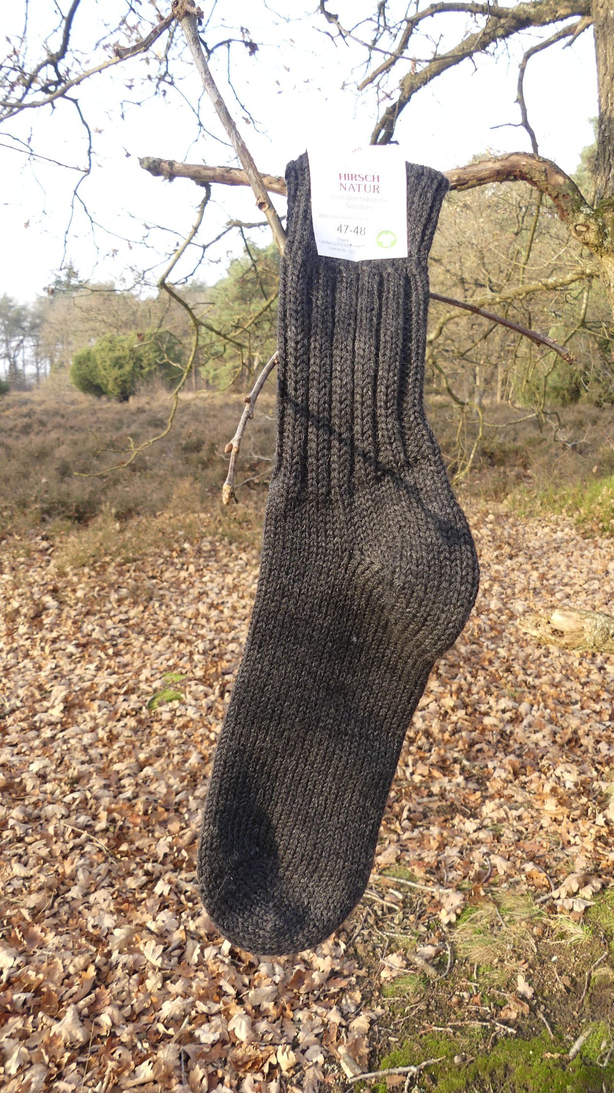 Thick brown wool socks