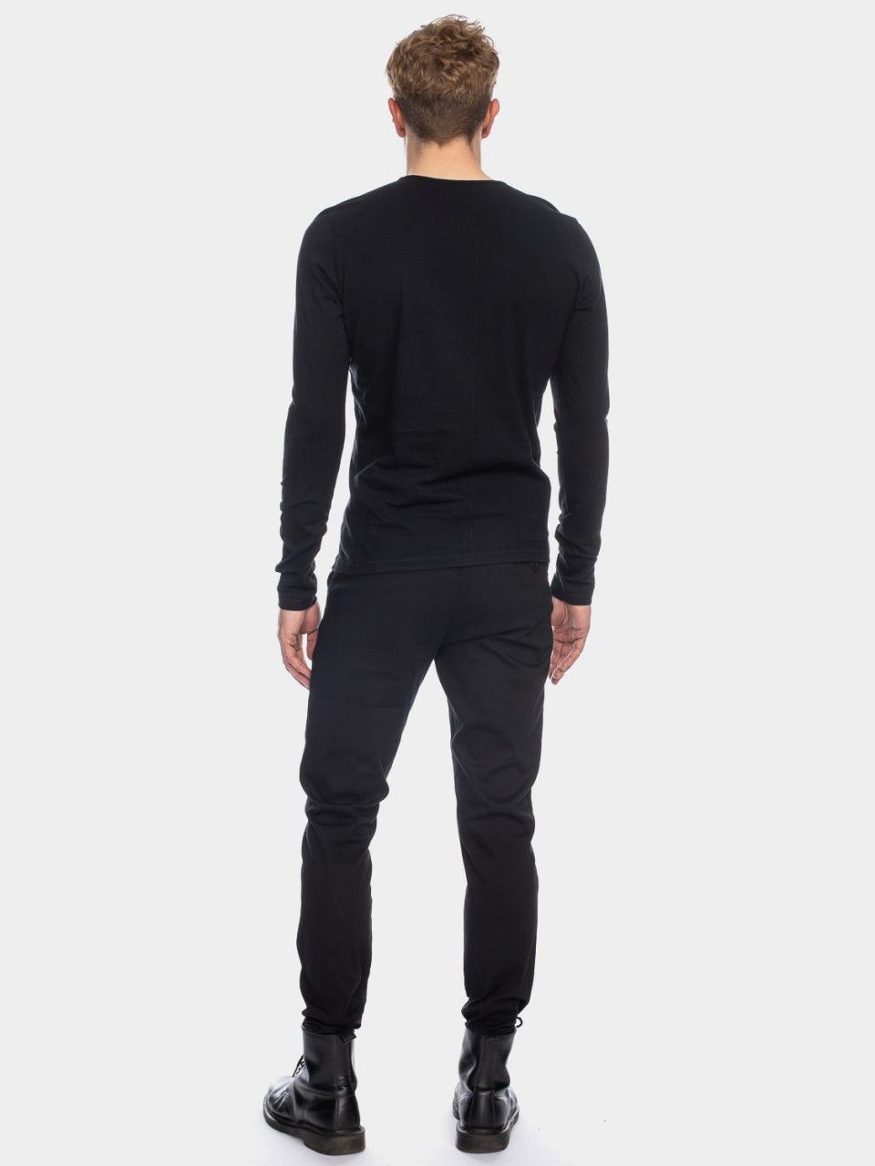 Men's long-sleeved shirt organic cotton black