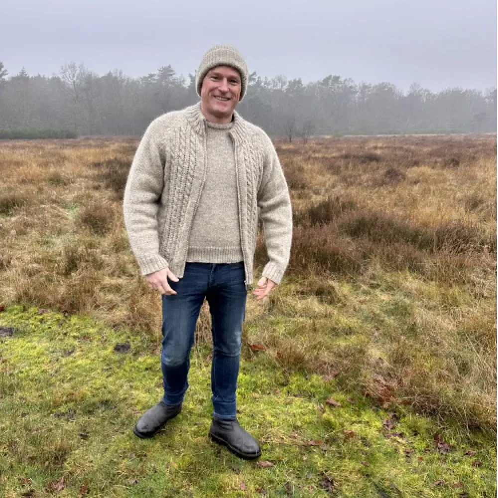 Zipped cardigan - Drenthe Heath Sheep wool (unisex) Drentewol