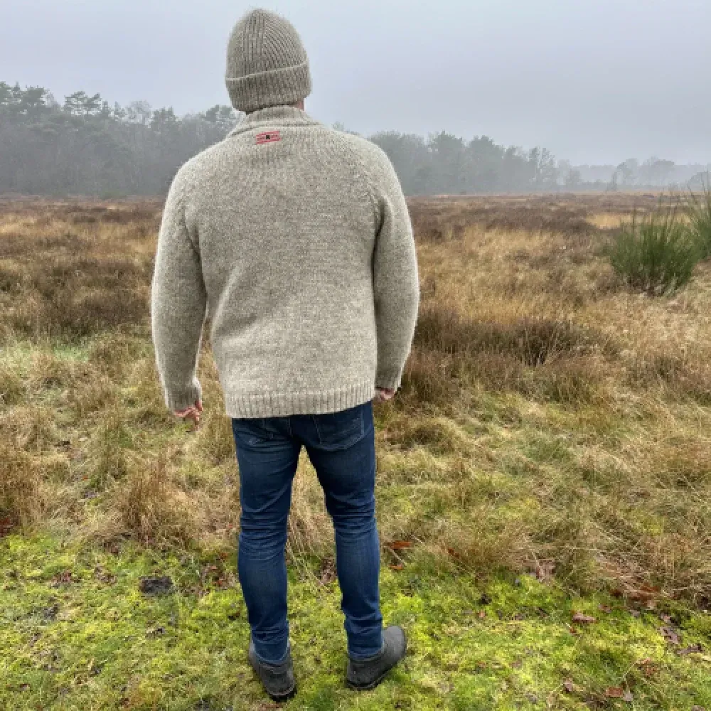 Zipped cardigan - Drenthe Heath Sheep wool (unisex) Drentewol