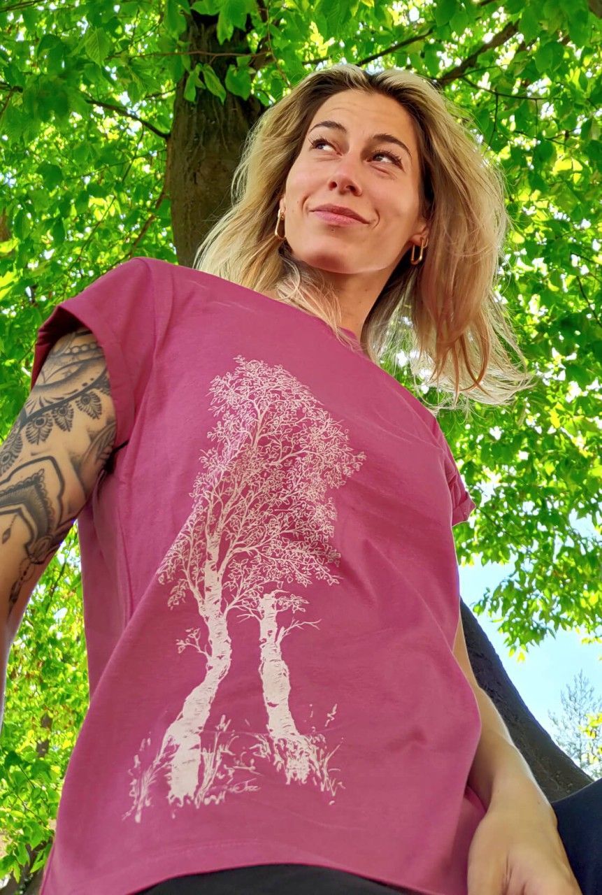 Art damesshirt 'Berk' burgundy stonewashed Life-Tree