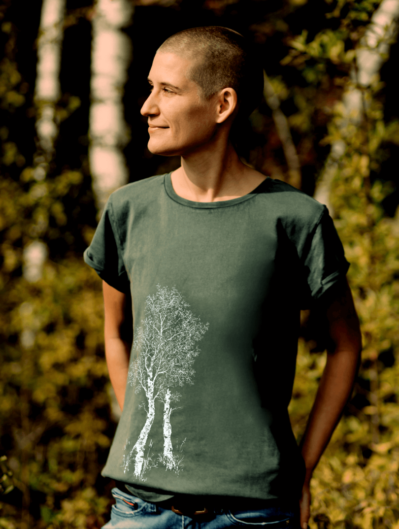 Art women's shirt 'Berk' stonewashed green Life-Tree