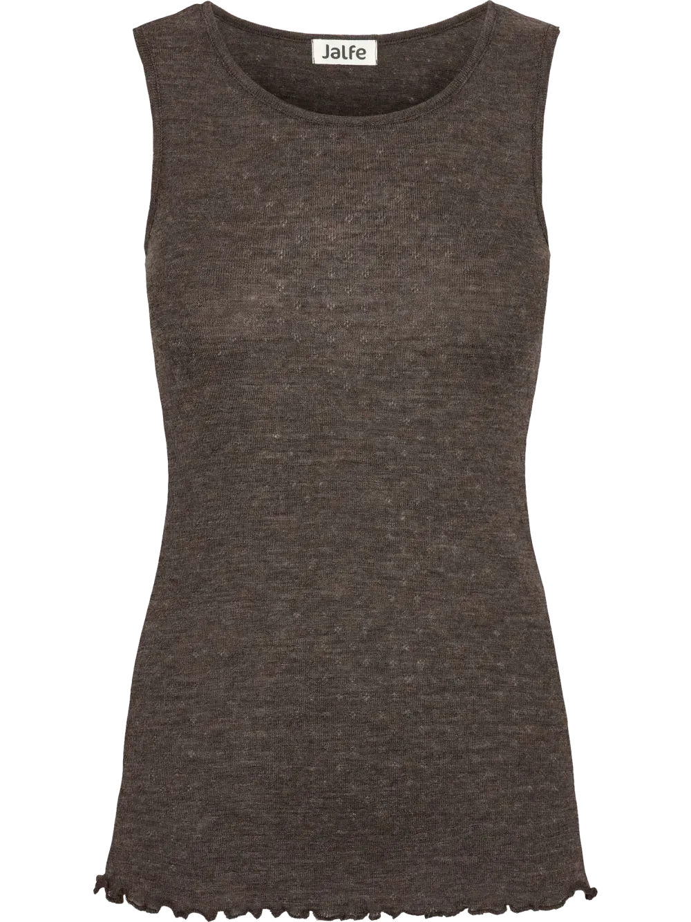 Top merino eyelet mokkamelange Jalfe