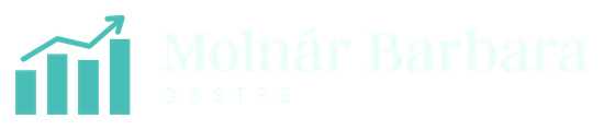 Teal bar graph with an upward trending line, next to light text that says 
