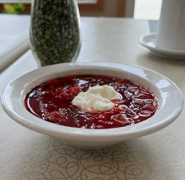 Borscht Soup with Sour Cream