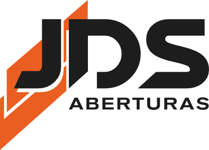 Un logotipo negro y naranja para JDS Aberturas.