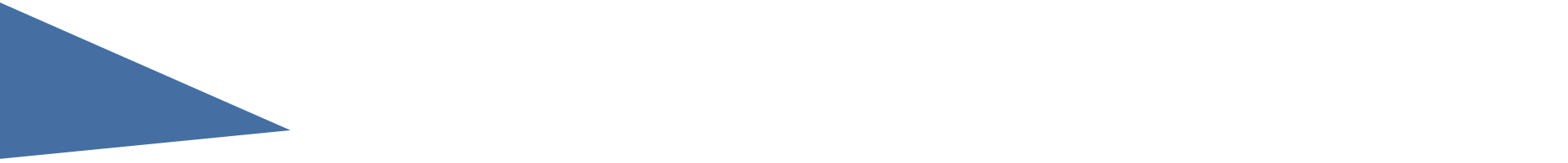 Blue triangular corner banner on a white background
