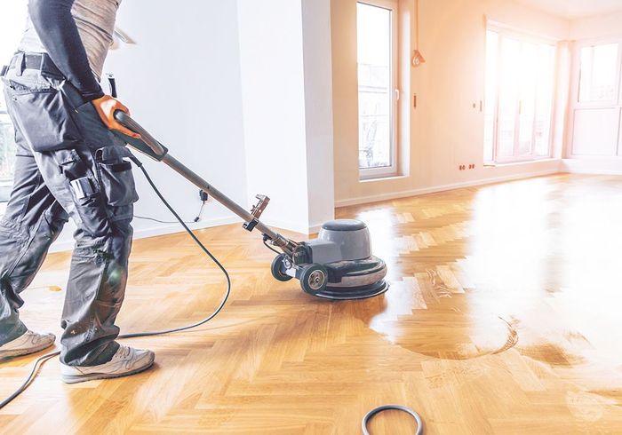polishing a timber floor