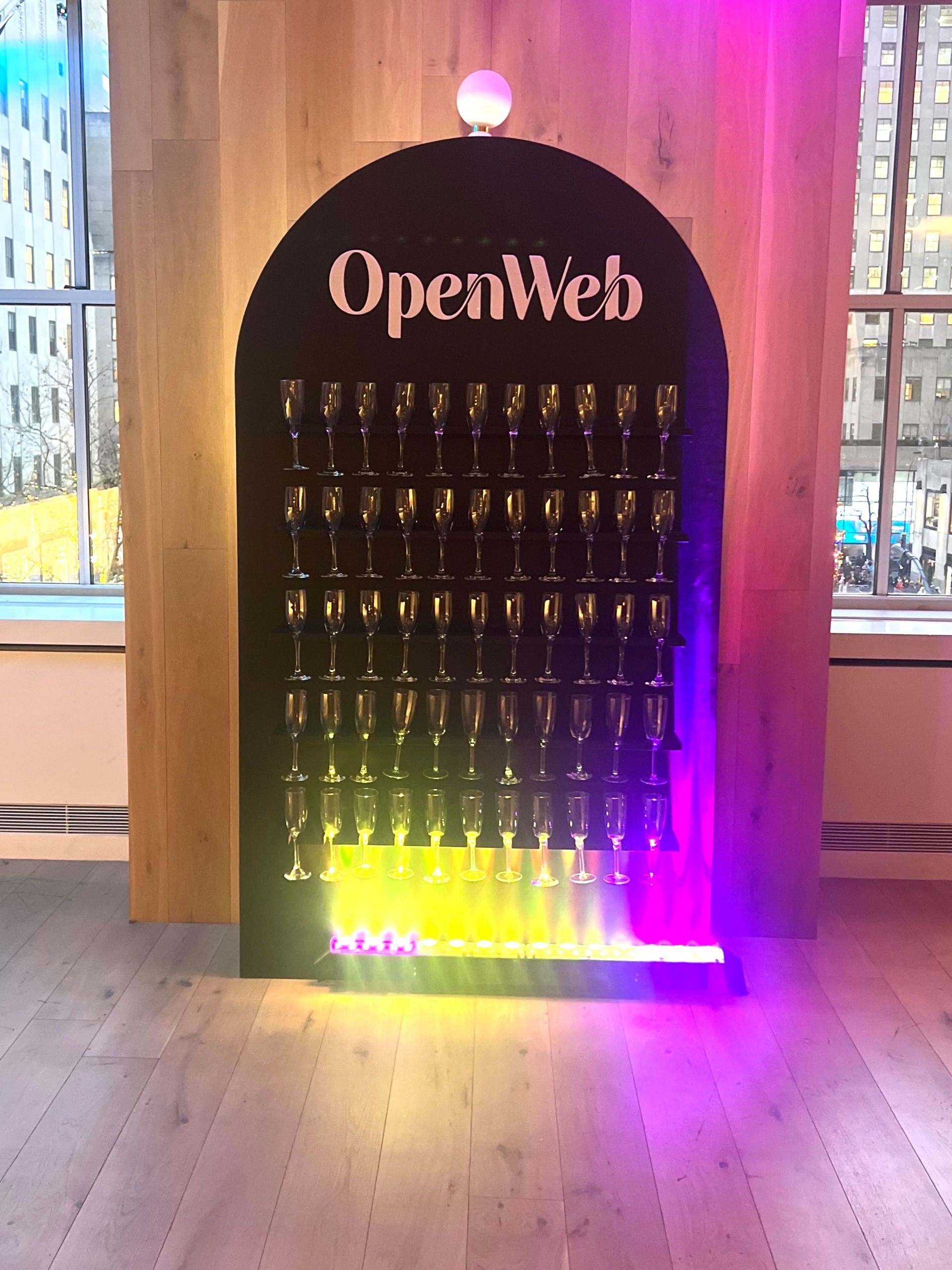 EQX City Catering Event Space at Rockefeller Center - A sign that has the word openweb on it