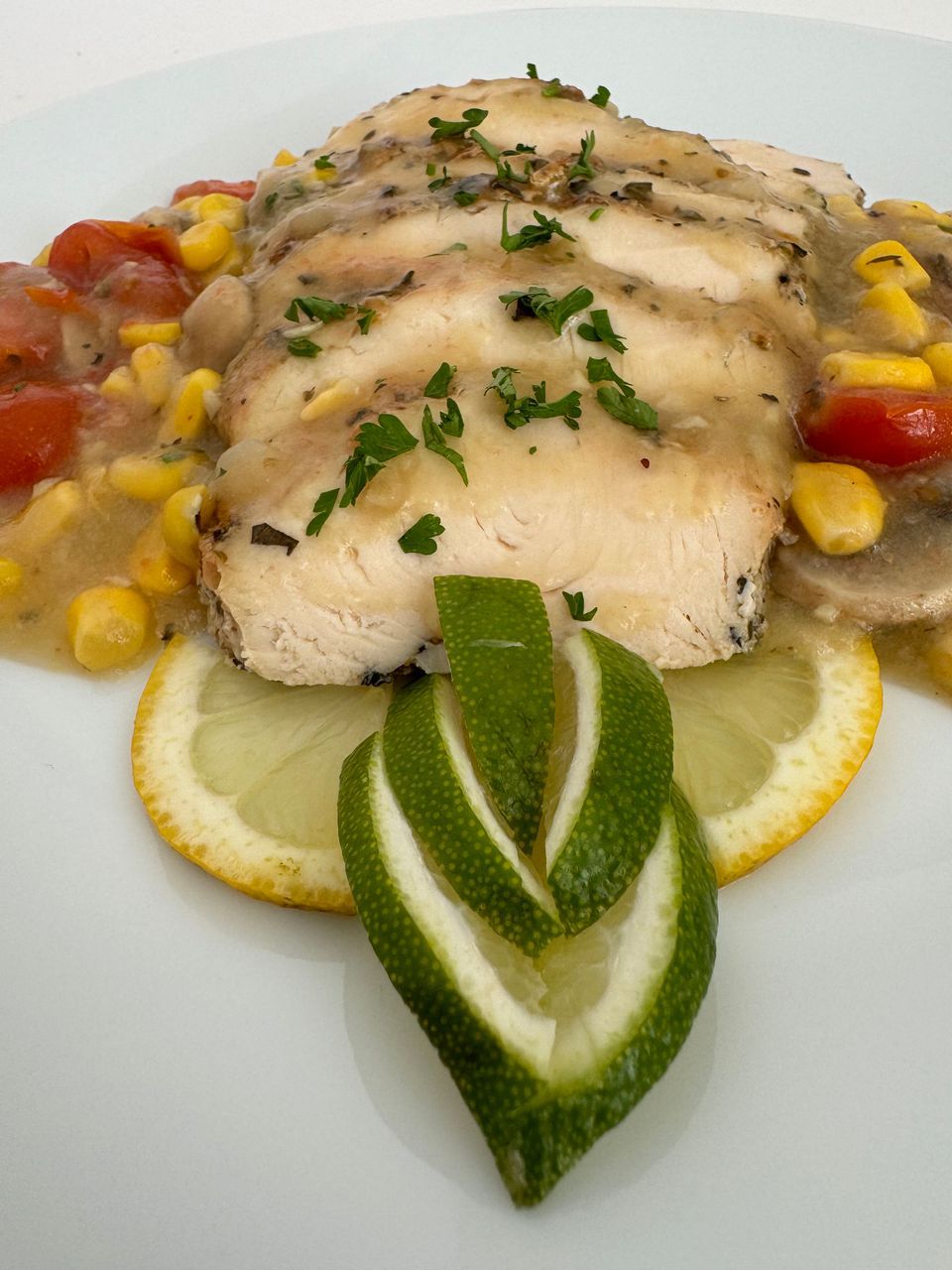 EQX City Catering at Rockefeller Center - A white bowl filled with rice , vegetables and a flower on top.