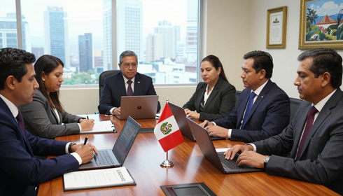 Reunión de negocios alrededor de una mesa de conferencias