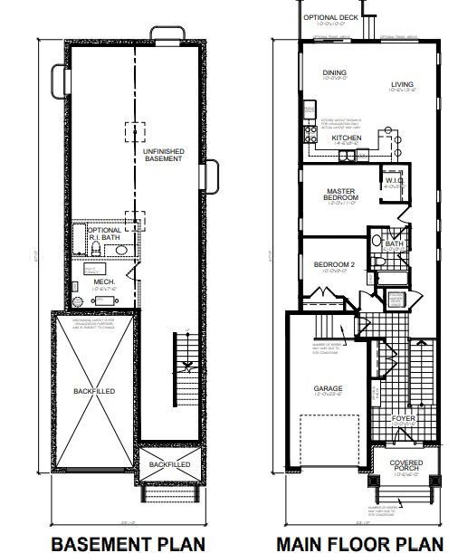 A basement and main floor plan of a house
