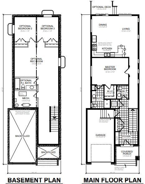 A basement and main floor plan of a house