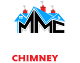MMC Chimney logo with blue rooftops, red chimneys, and red “CHIMNEY” text