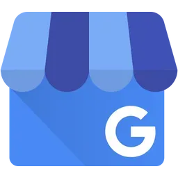 A google business icon with a blue awning and the letter g on it.