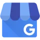 A google business icon with a blue awning and the letter g on it.