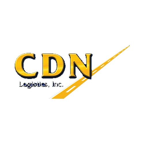 CDN Logistics, Inc. logo with gold letters, and a yellow road extending diagonally.