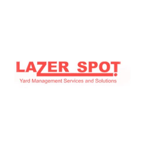 Logo for Lazer Spot, Yard Management Services and Solutions; red text on white background.