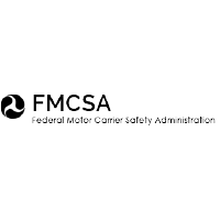 FMCSA logo: Black and white emblem with 