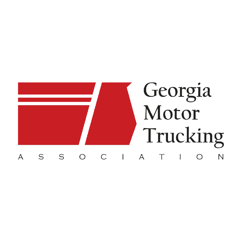 Georgia Motor Trucking Association logo: red stylized road and text on white background.