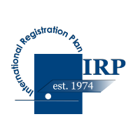 Logo for International Registration Plan (IRP), a blue square with 