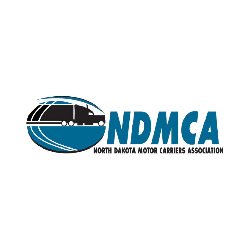 NDMCA logo with a truck inside a globe-shaped graphic and text 