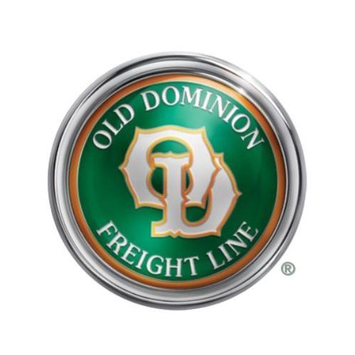 Old Dominion Freight Line logo, green and gold emblem with the initials 