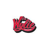 Logo for Wylie Corporation, red text on a black background.