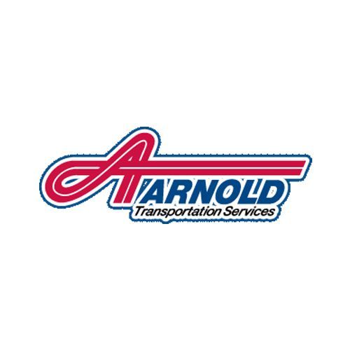 Arnold Transportation Services logo. Red and blue text with stylized 