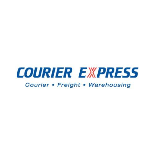 Courier Express logo: blue text, 