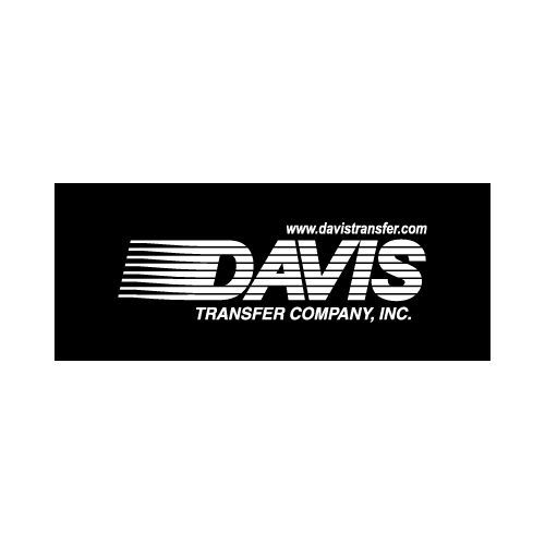 Davis Transfer Company logo on a black rectangle; white text with stylized lines.