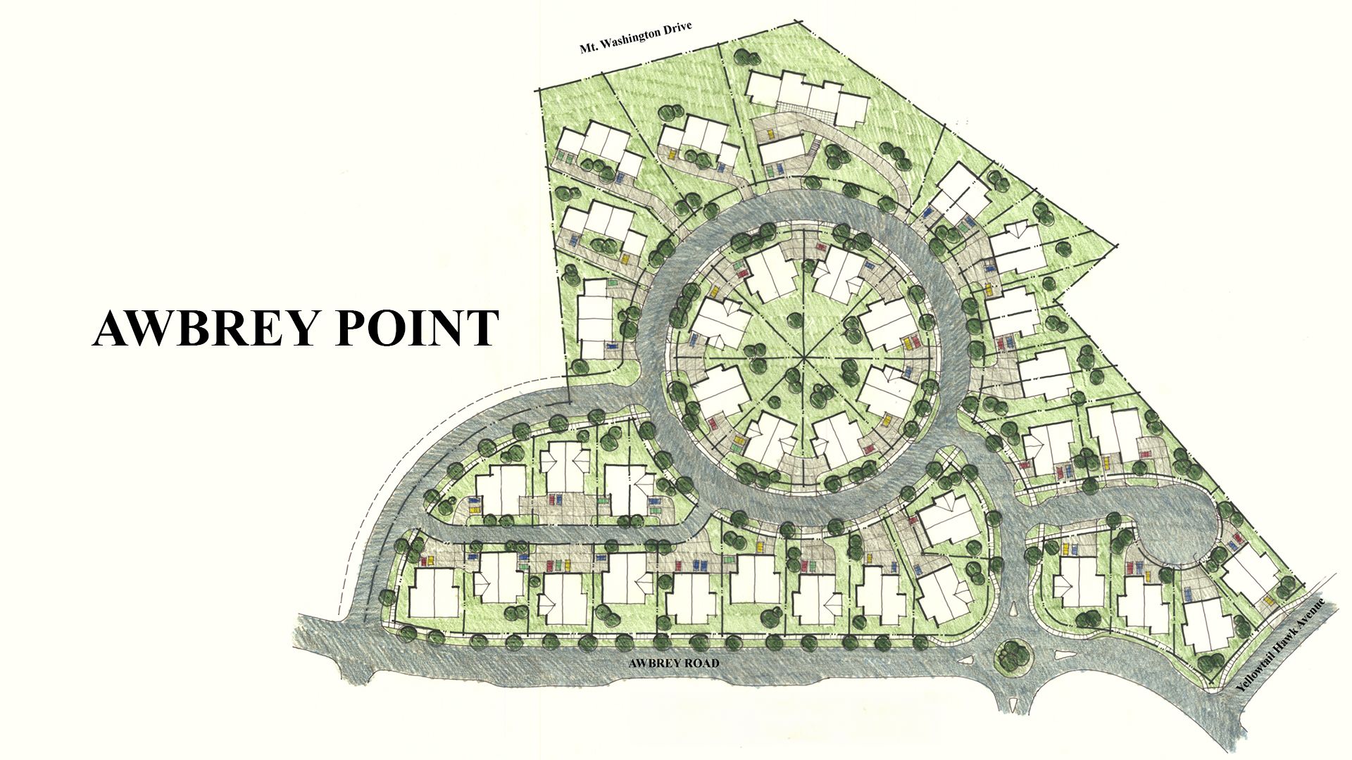 a map of a residential area called awbrey point