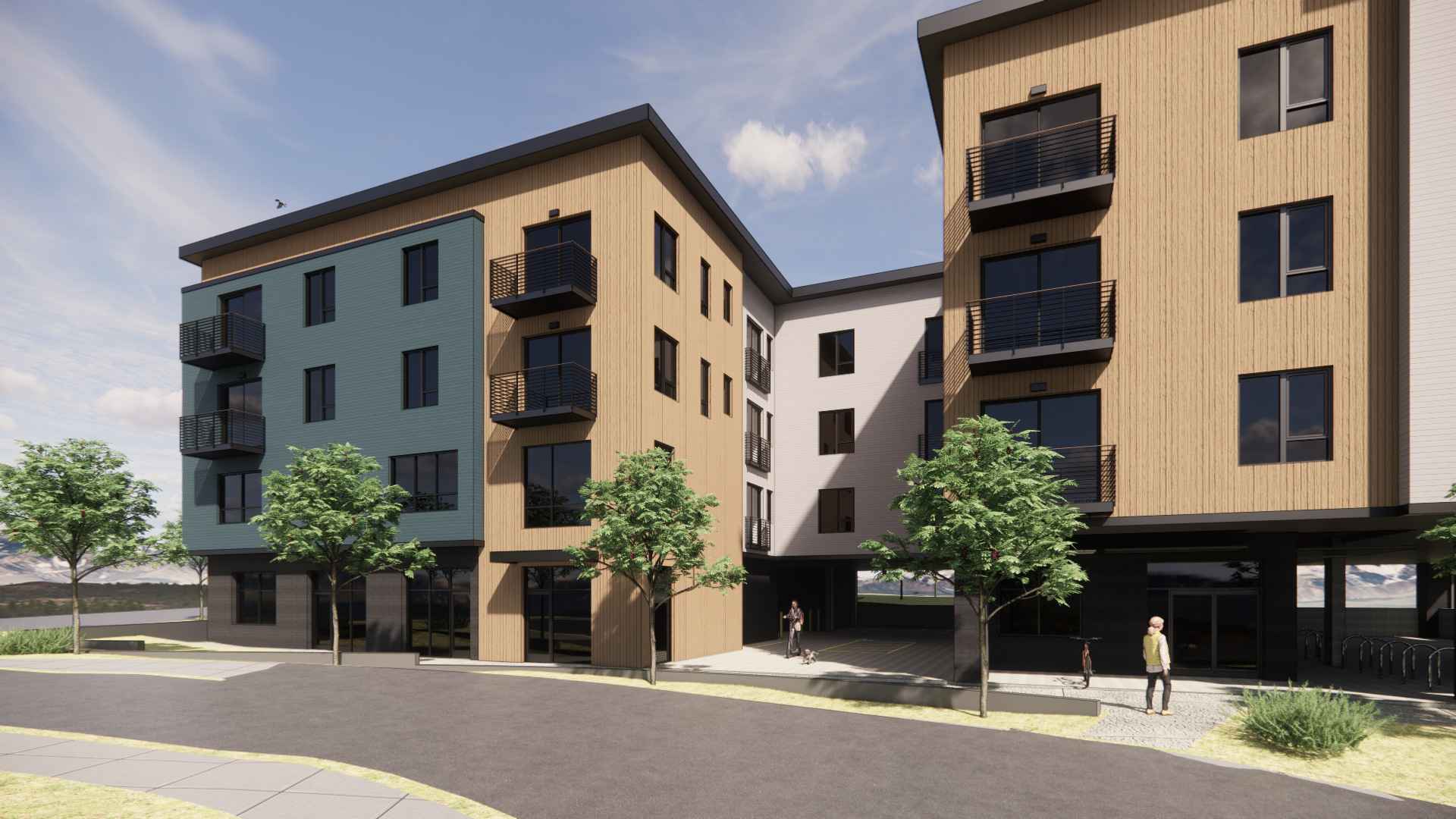 an artist 's impression of a new apartment building .