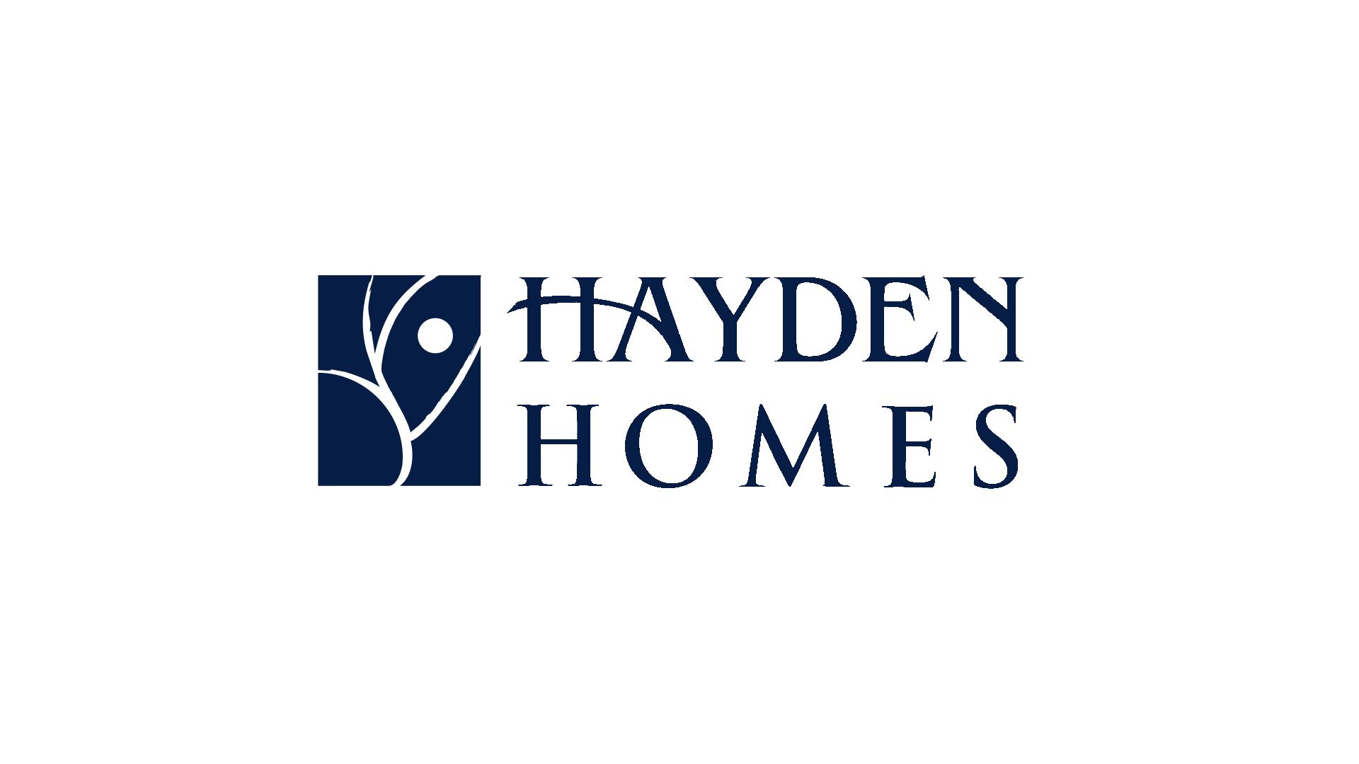 the hayden homes logo is on a white background .