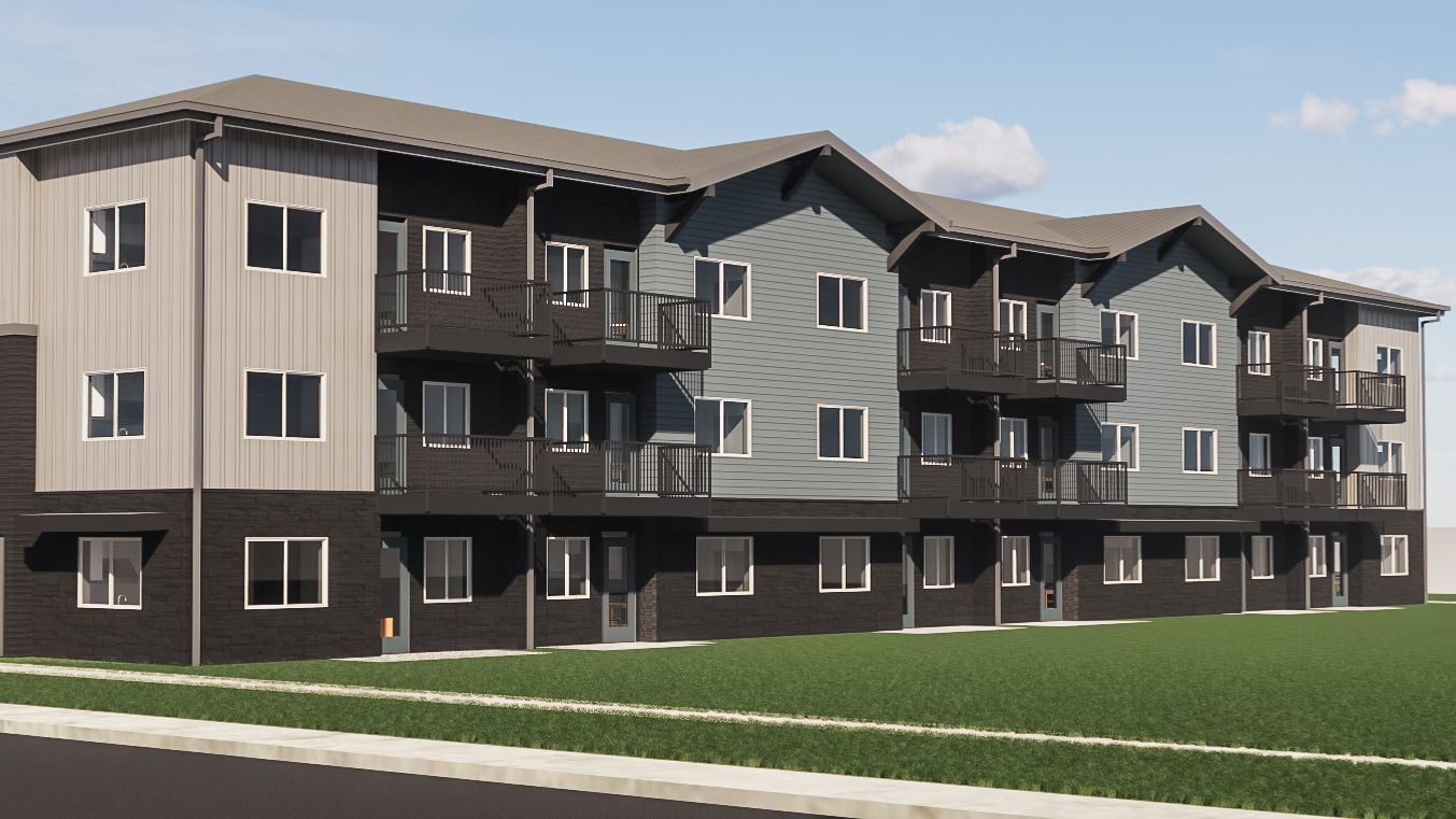 an artist 's impression of a large apartment building .