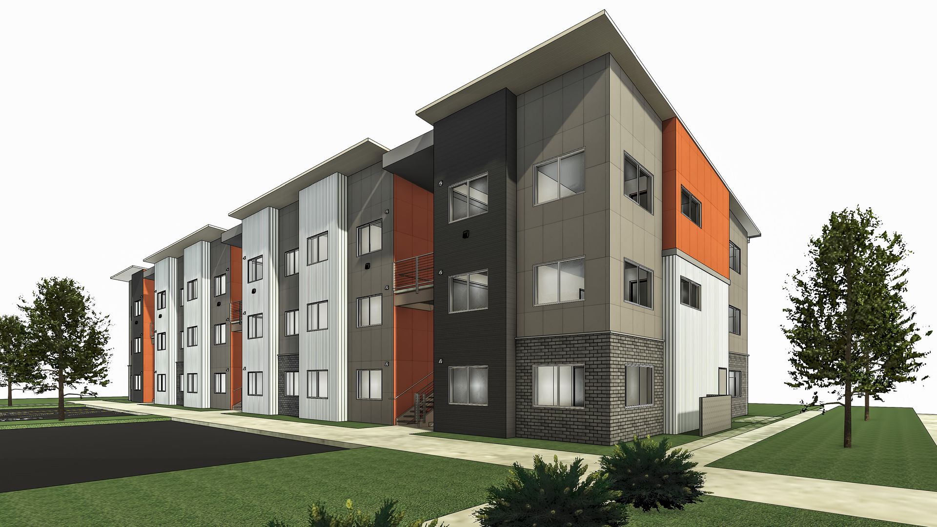 an artist 's impression of a large apartment building