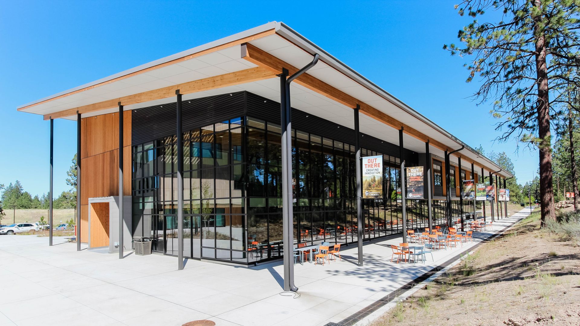 Exterior of a higher education building designed by Steele Associates