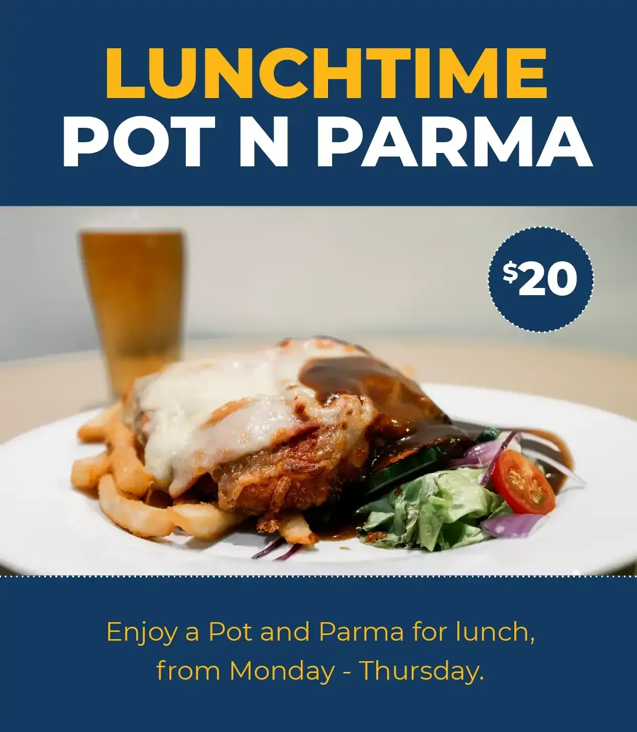 Lunchtime Pot n Parma at Swan Hill RSL
