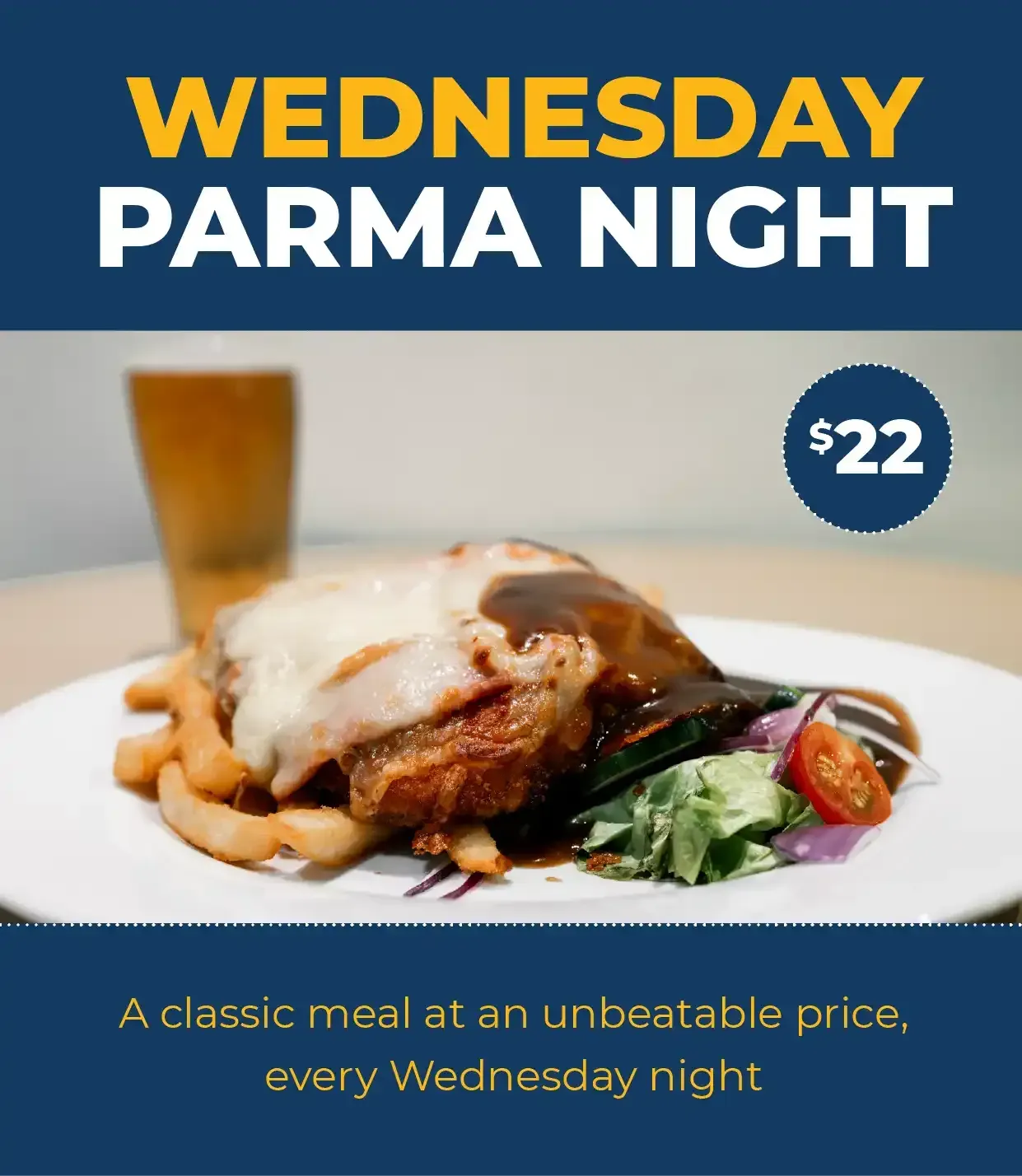 Every Wednesday is Parma night at the Swan Hill RSL.
