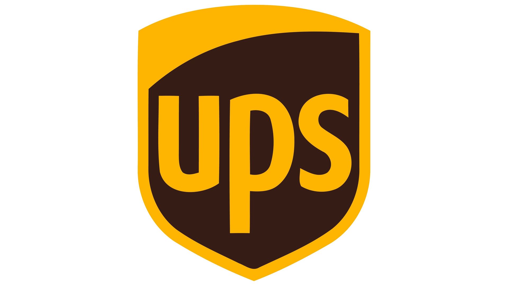 UPS logo: brown shield with 