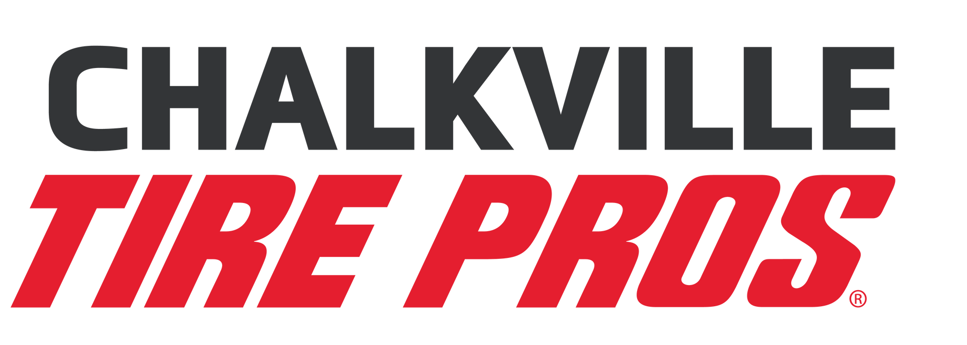 Chalkville Tire Pros logo with black “CHALKVILLE” and red “TIRE PROS” text on white background