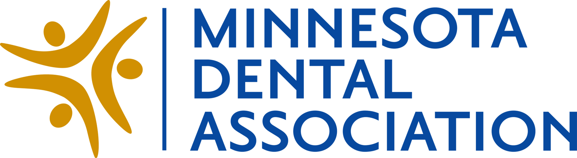 The logo for the minnesota dental association is blue and yellow.