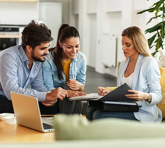 Group of people having discussions