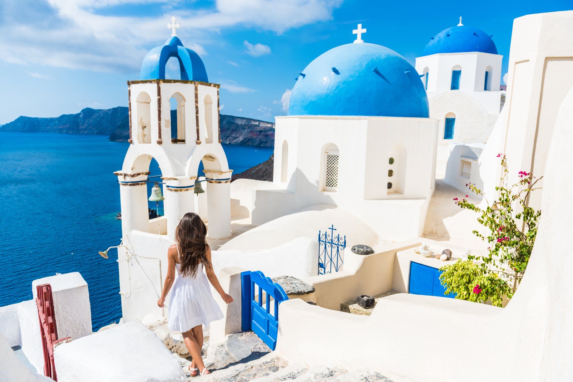 Santorini blue dome