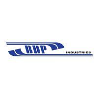 A blue and white logo for bip industries on a white background.