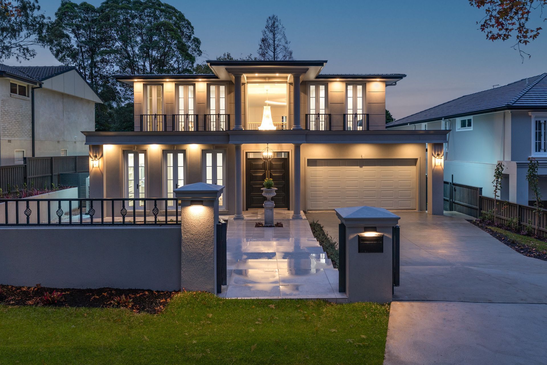 Custom Built Home at Night