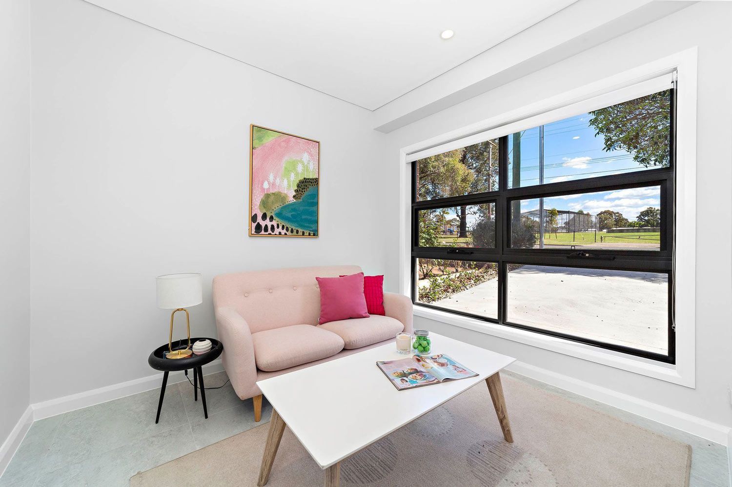 Duplex Custom Home Seating Area