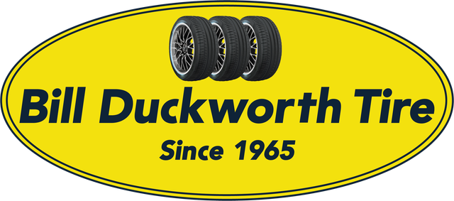 Bill Duckworth Tire logo with yellow oval, three tires, and “Since 1965” text