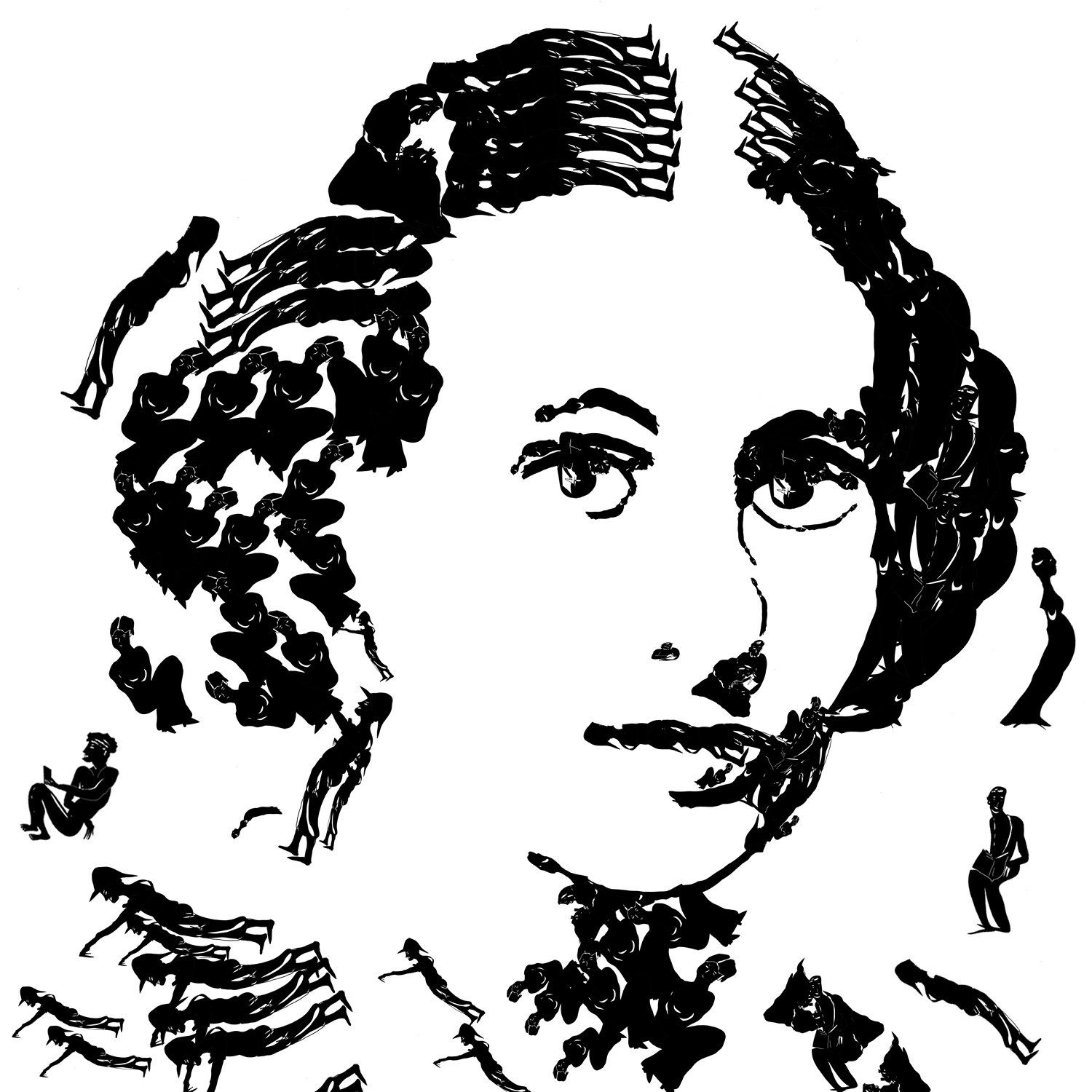 a portrait,deconstructed,garbade,a Cuban woman,